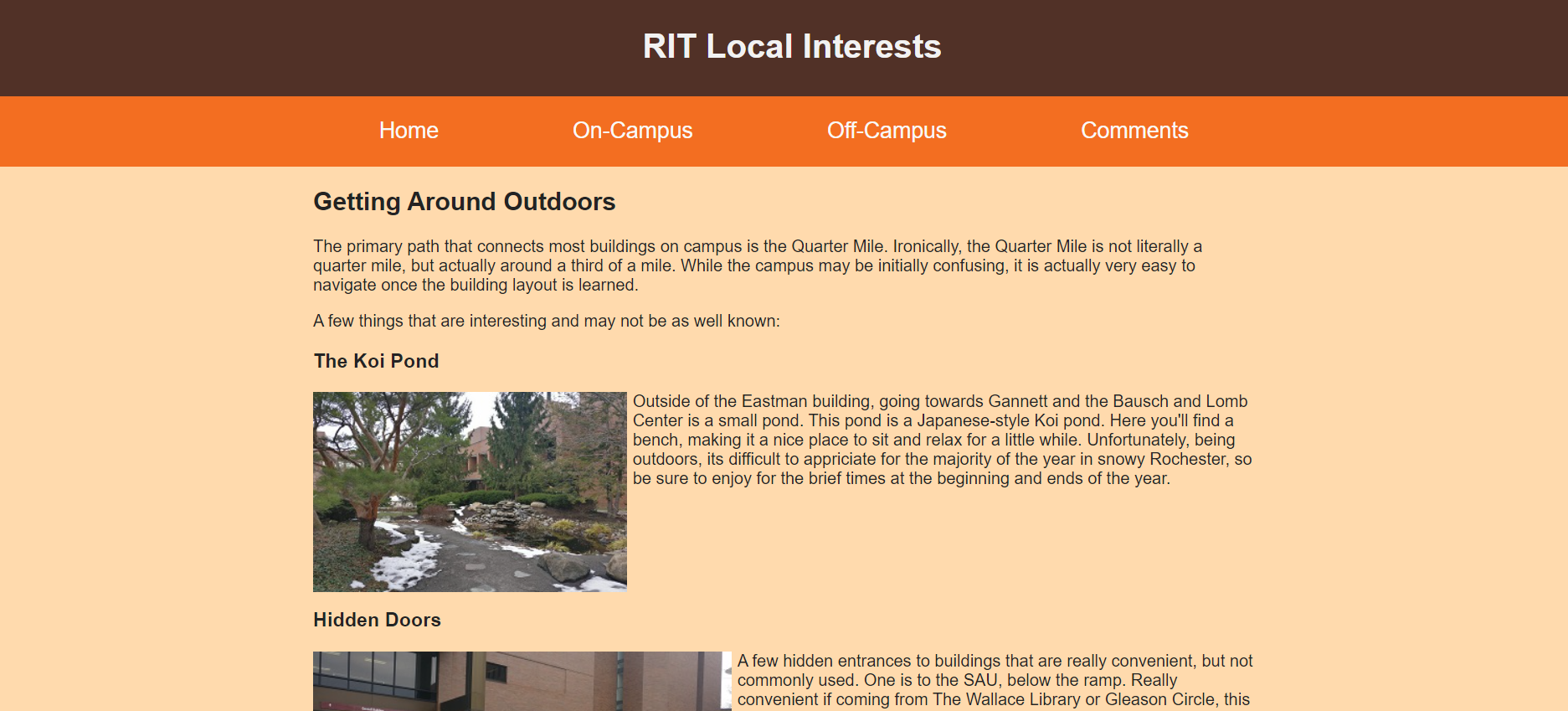 A screenshot of the website